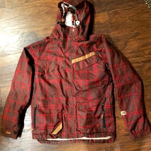 Men's Allyvance Snowboarding Jacket Size Large. Brown & Red